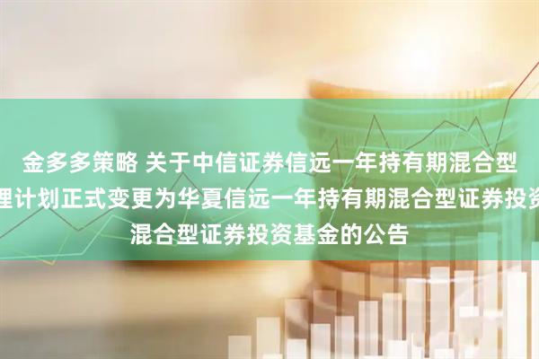 金多多策略 关于中信证券信远一年持有期混合型集合资产管理计划正式变更为华夏信远一年持有期混合型证券投资基金的公告