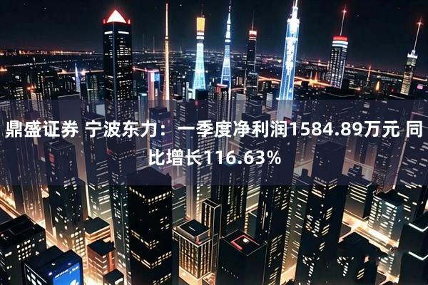 鼎盛证券 宁波东力：一季度净利润1584.89万元 同比增长116.63%
